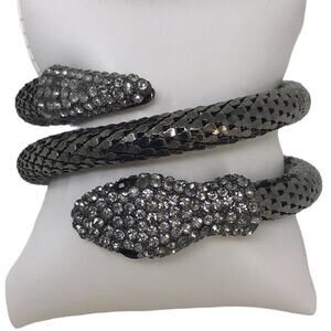 Snake Bracelet Wrap Around Silver Dark Tone & Black Boho